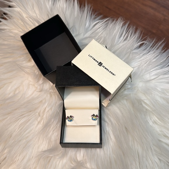 Littman Jewelers DISNEY Minnie Mouse Rainbow Stud Earrings - Sterling Silver - Picture 3 of 6